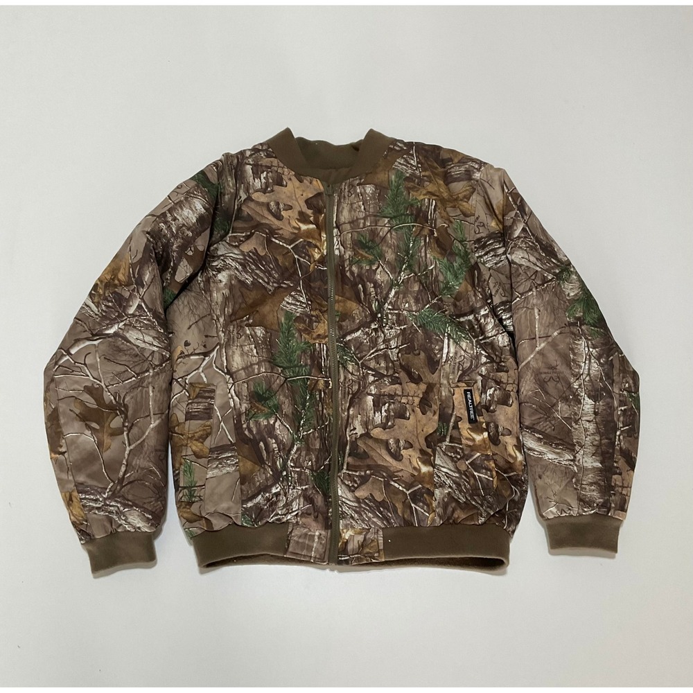 Realtree Mens Reversible Bomber Jacket Camo Xtra Tan Size Medium 11740RT